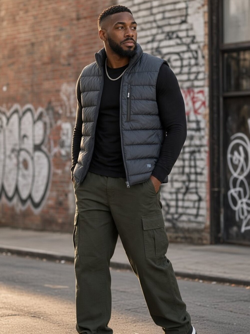 Nike SB 700 Fill Goose Down Puffer Vest Black Men's Medium Skateboarding